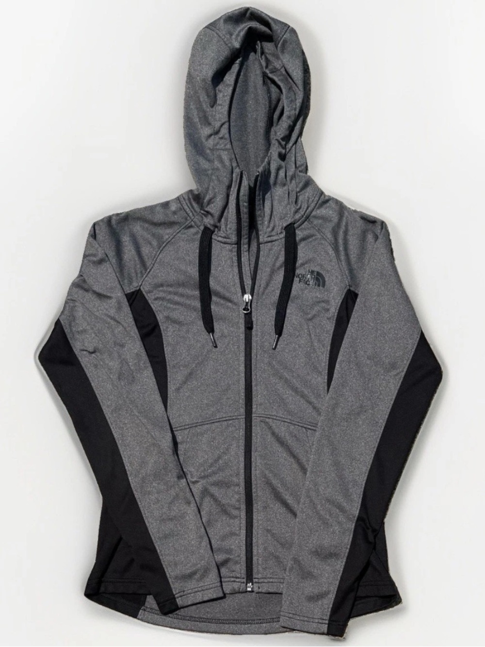 (S) NORTH FACE Gray & Black Full Zip Hooded Jacket/Sweatshirt